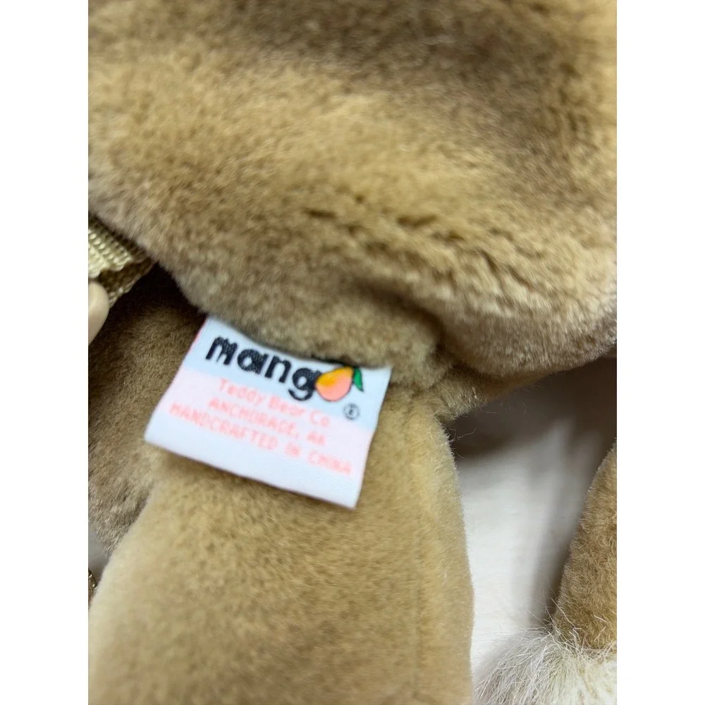 Mango Teddy Bear Co Lion Plush Backpack Vintage Tan White Mane 15 Inch Bag Rare